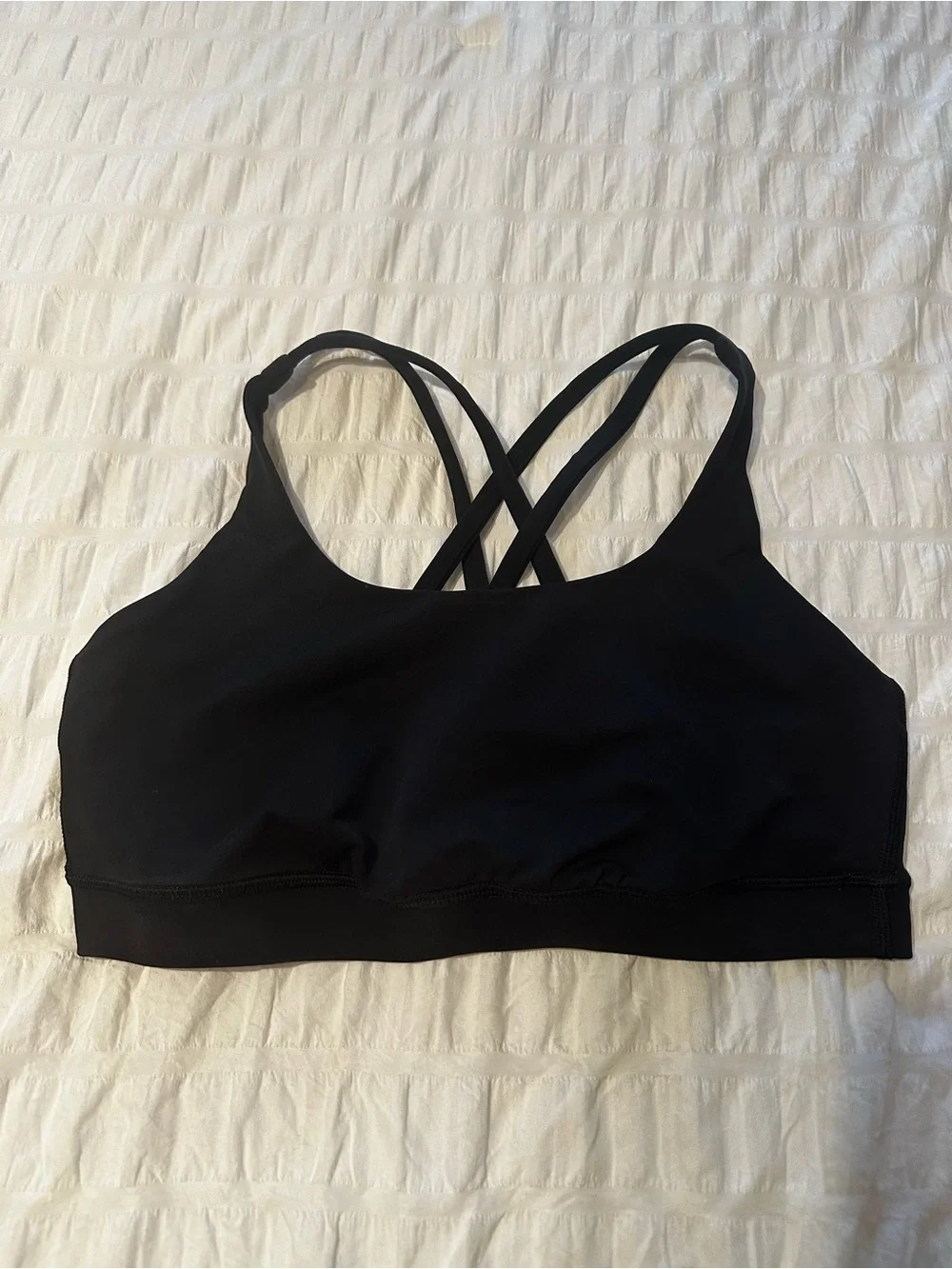 lululemon athletica Black Strappy Crisscross Sports Energy Bra 8! No padding!